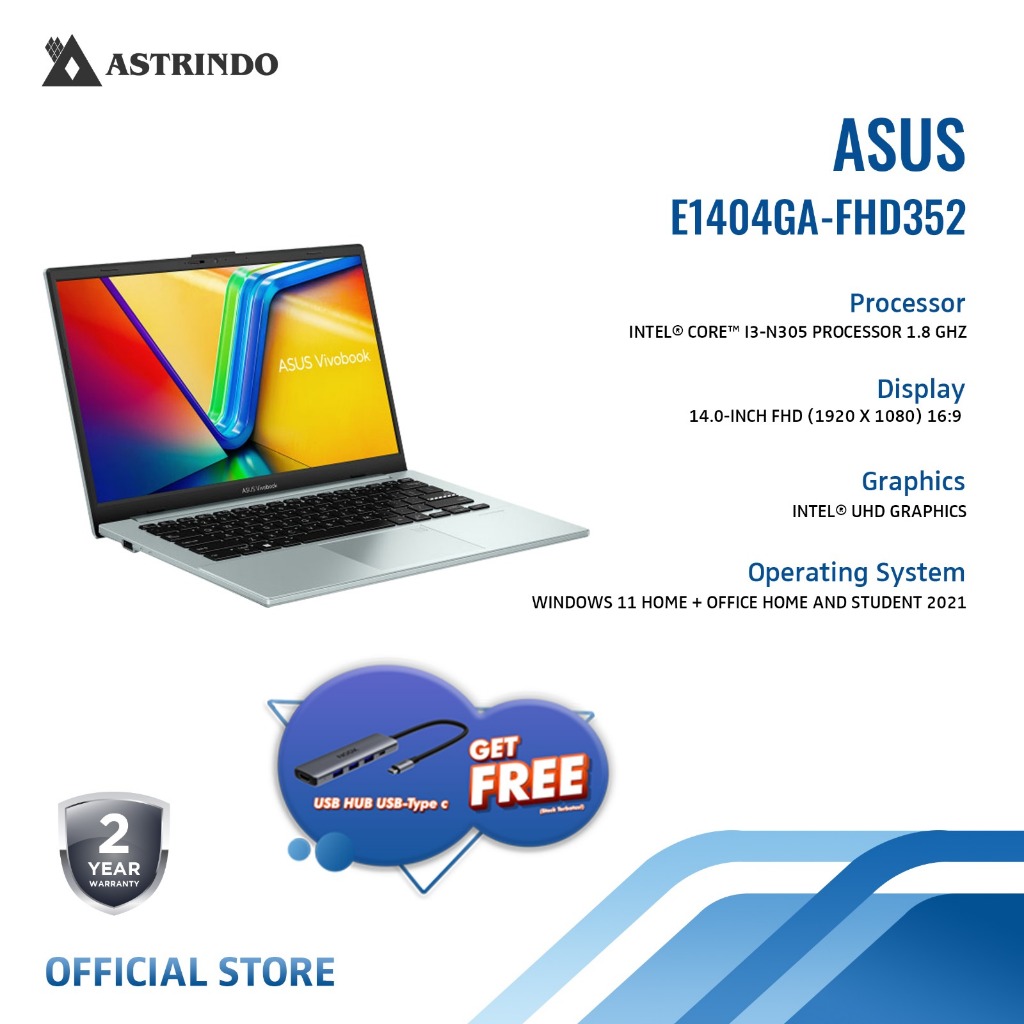 Jual Asus Laptop Vivobook Go 14 E1404ga Intel Core I3 N305 8gb 512gb Ssd Fhd Ohs 2021 Win 11