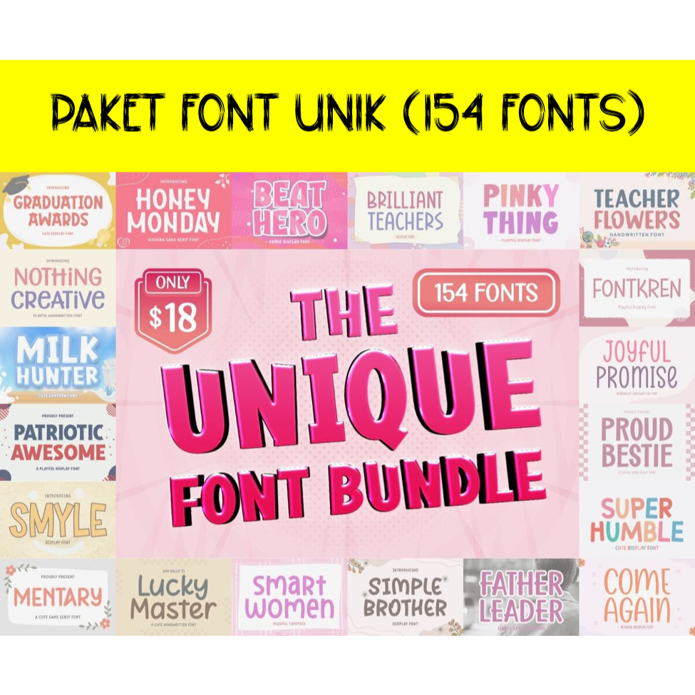 Jual Paket Font Unik (154 fonts) | Shopee Indonesia