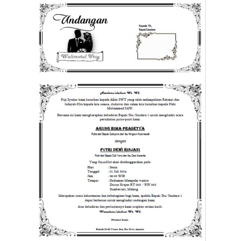 Jual Undangan pernikahan / Nikah Hitam Putih | Shopee Indonesia