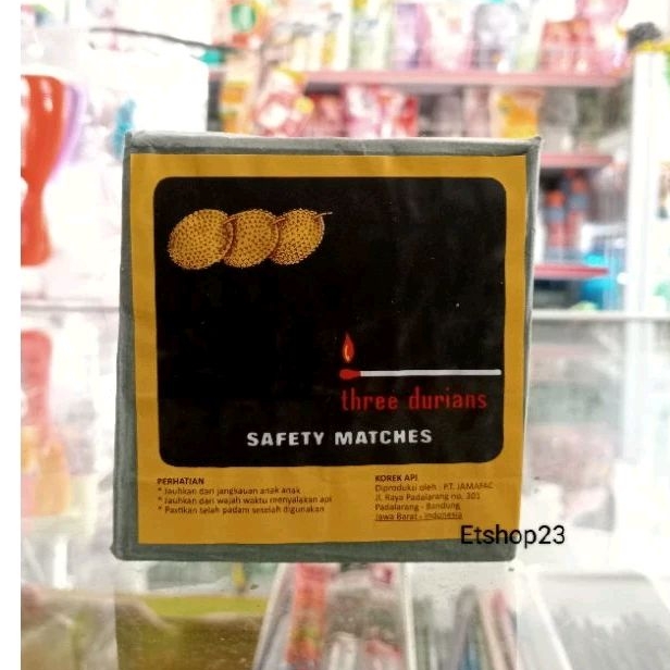 Jual Korek Api kayu Cap tiga durian (Three durians) 1pack isi 10 pcs ...