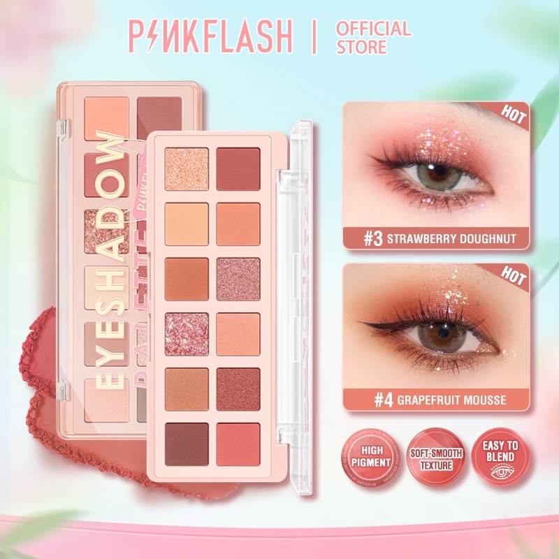 Jual PINKFLASH Face Pallete 12 Shades Eyeshadow Palette High Pigment ...