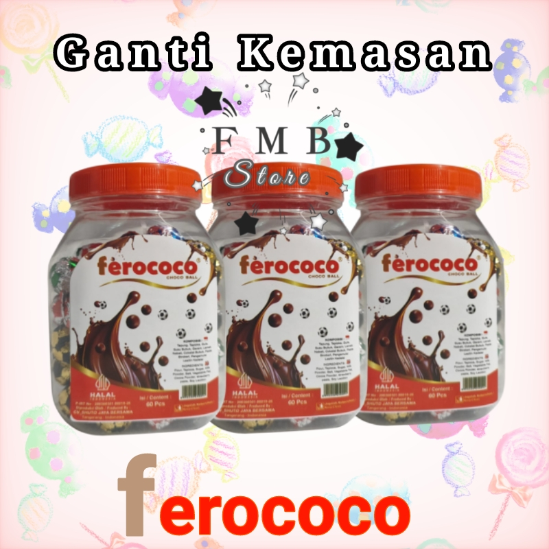 Jual FEROCOCO Ball Coklat Bola Isi 60pcs Kemasan Toples | Shopee Indonesia