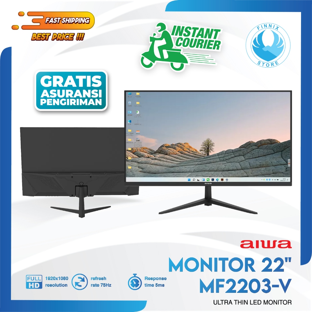 Jual Aiwa Monitor LED MF2203-V 22" Inch 75Hz VGA FHD 1080P | Shopee ...