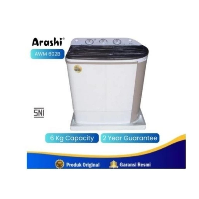 Jual Mesin Cuci 2 Tabung ARASHI AWM 551B 5.5 Kg - ARASHI Laundry AWM ...