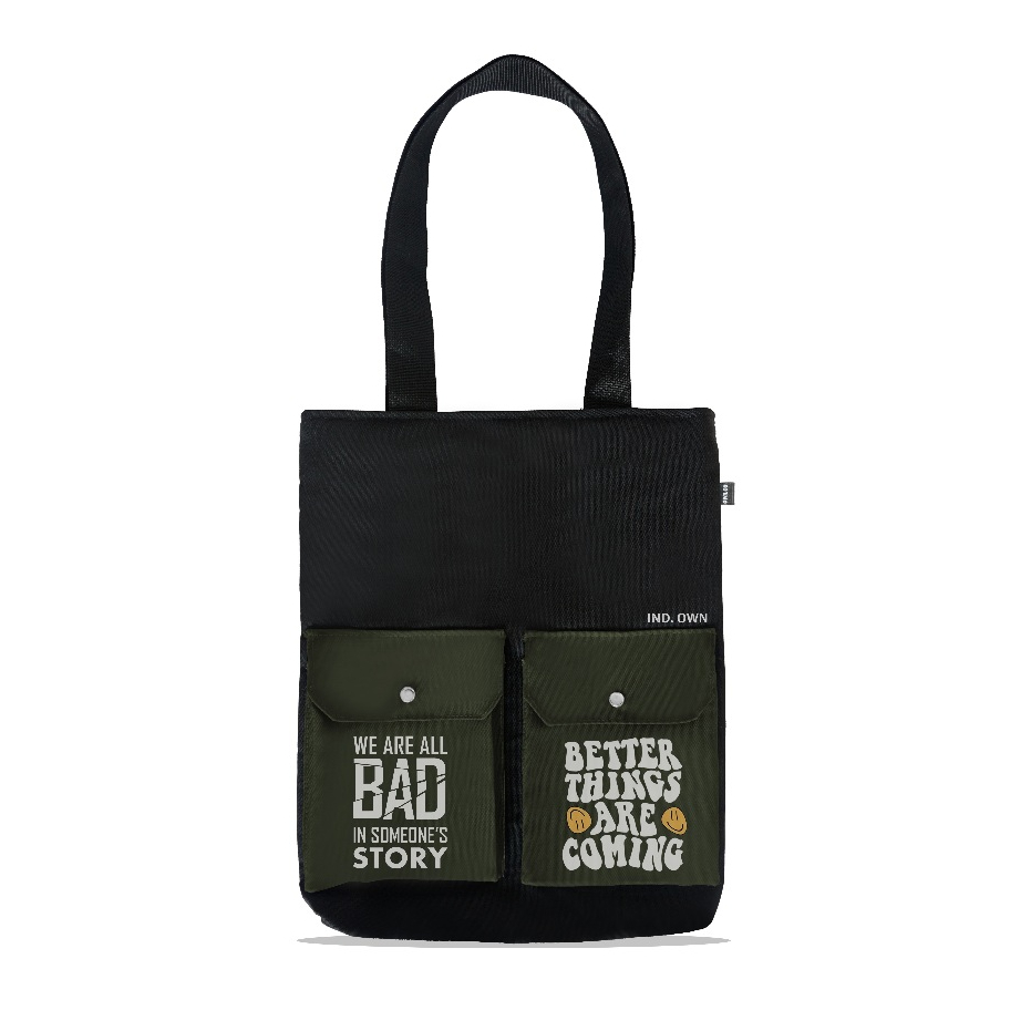 Jual OWN Tote Bag Kanvas Kuliah Casual Wanita/Pria Dengan Penutup