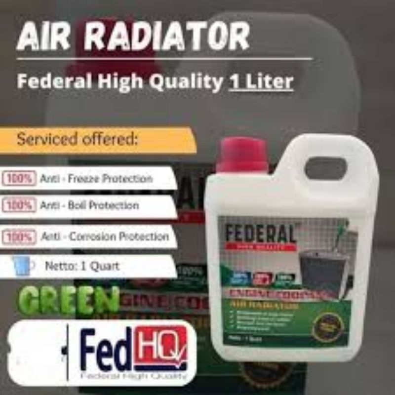 Jual AIR RADIATOR COOLANT FEDERAL HQ 1 LITER | Shopee Indonesia