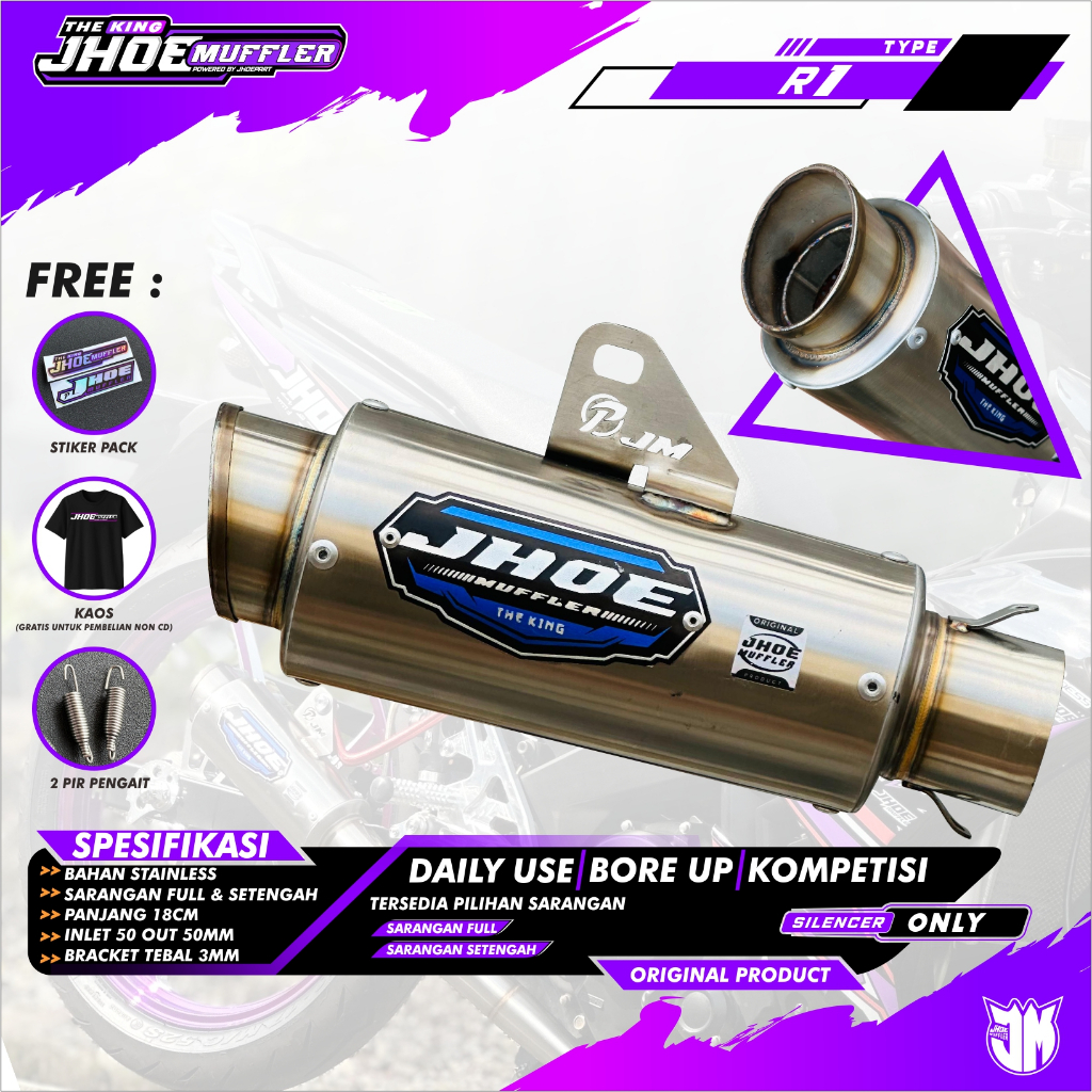 Jual Silencer Knalpot racing TYPE R1 By Jhoe Muffler Original | Shopee ...