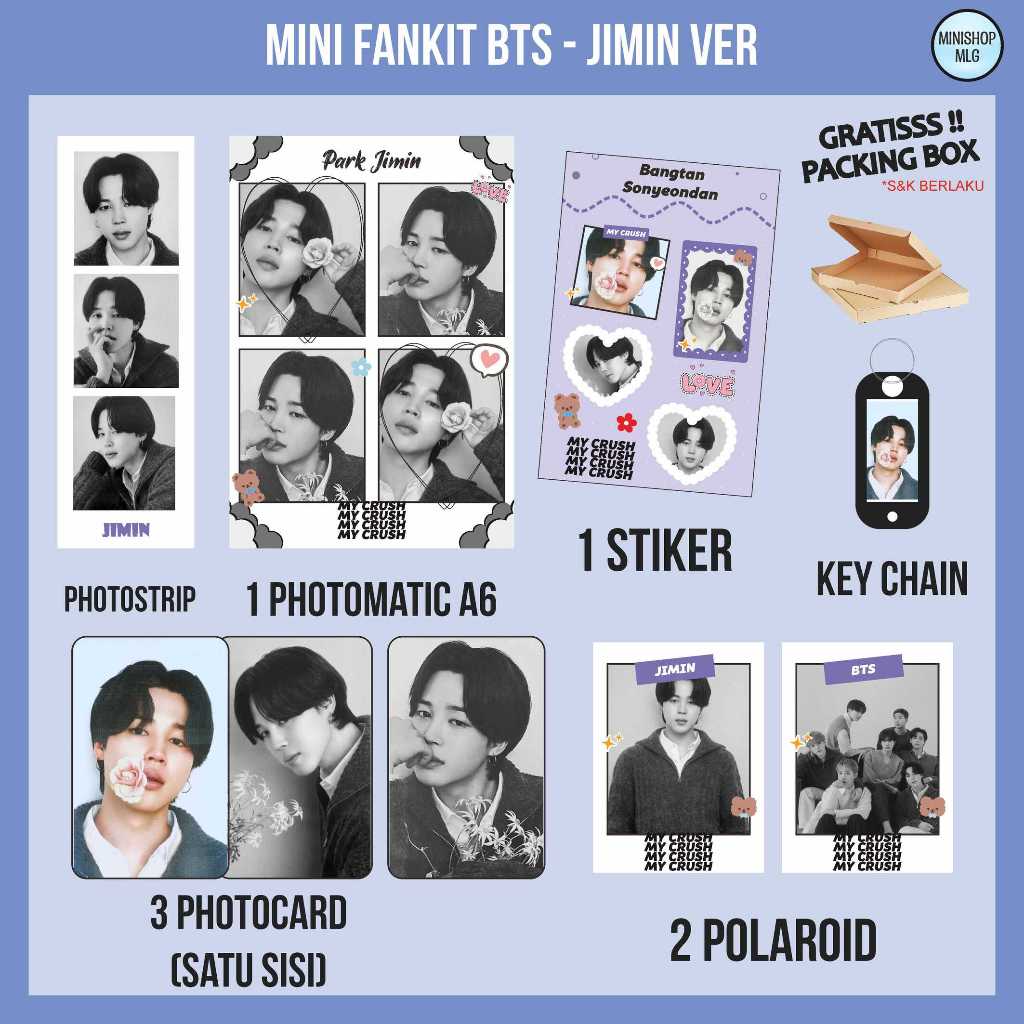 Jual (FREEBOX) MINI FANKIT BTS MONOCHROME UNOFFICIAL - FANKIT 7K BTS ...