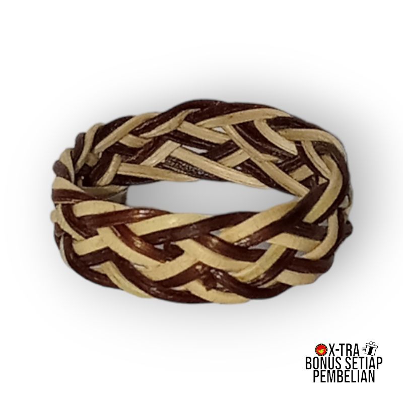 Jual Cincin Simpai 9 Single Triple Putih coklat Resam/Rotan Asli ...