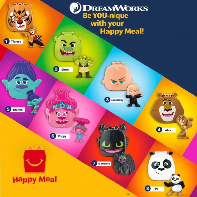 Jual Happy Meal McD DreamWorks McDonalds Shrek Po Alex Toothless Poppy ...