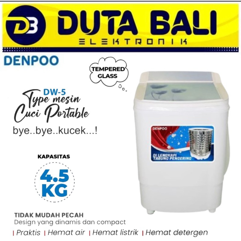 Jual Denpoo Mesin Cuci Portable Mini Dw 5 Kapasitas 45kg Shopee