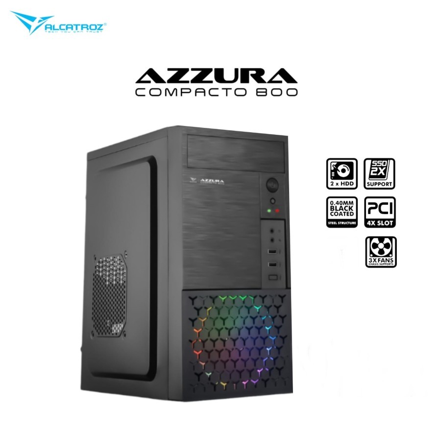 Jual Casing Alcatroz Azzura Compacto 800 M-Atx with PSU Voltron Bronze ...