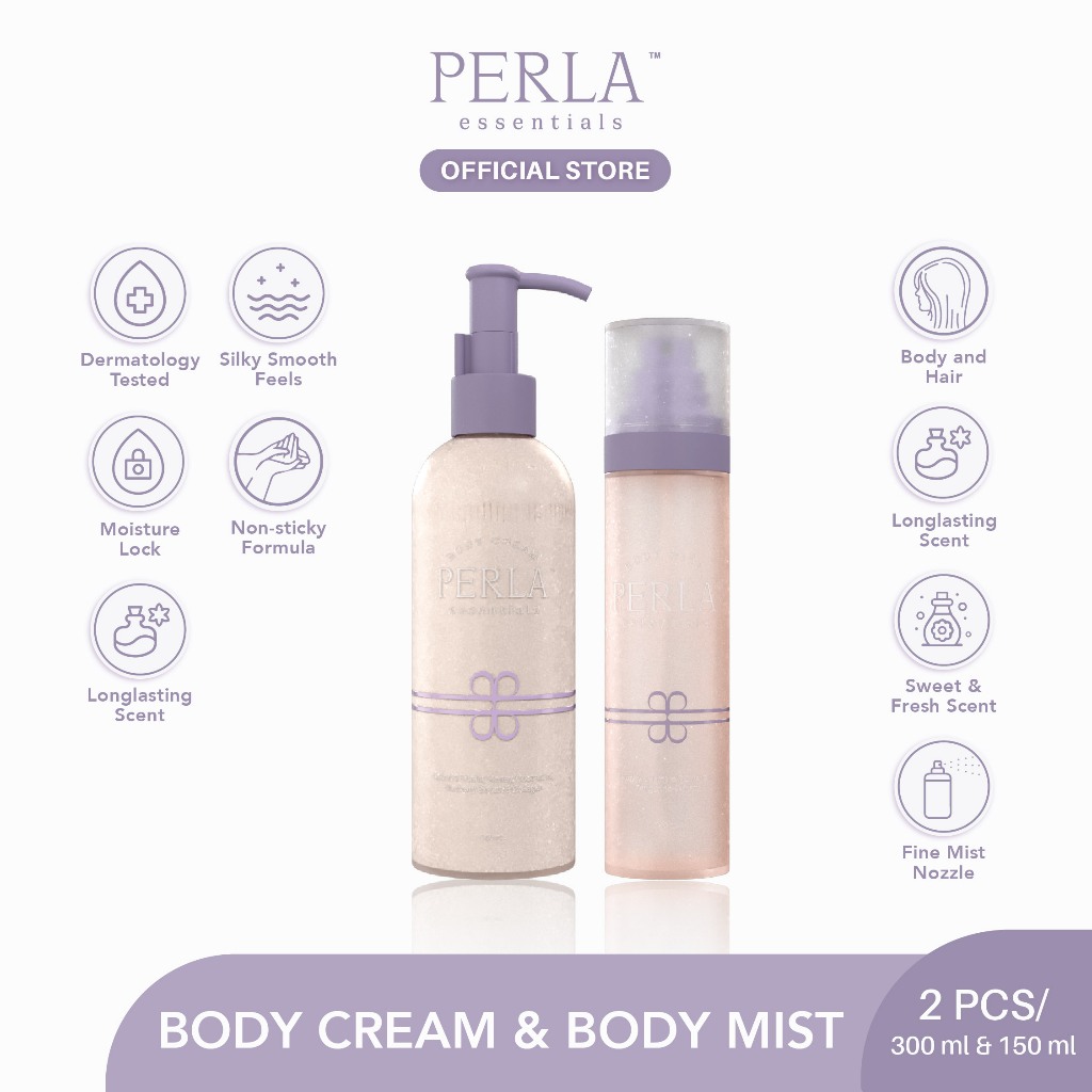 Jual PERLA Essentials Body Cream 300 ml & Body Mist 150 ml | Shopee ...