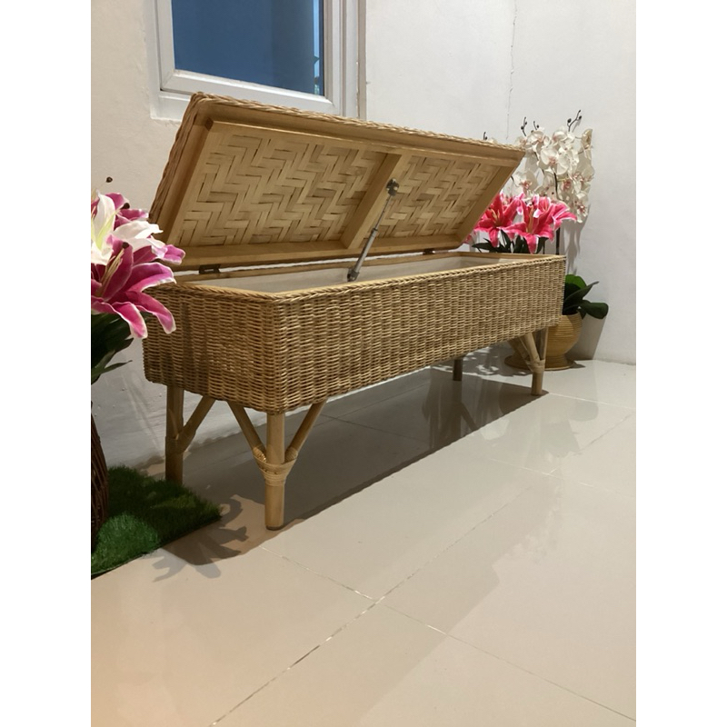 Jual Rotan Bench Terbaru/Storage Box Serba Guna/120x37x45cm | Shopee ...