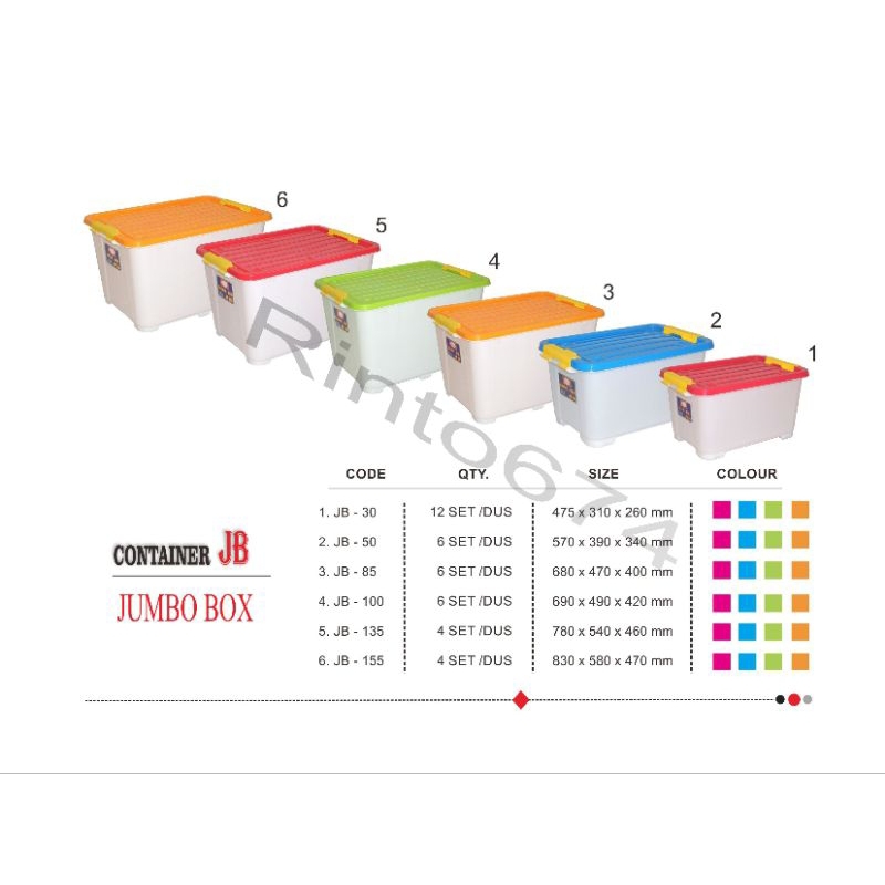 Jual Free Buble Wrap Box Container Plastik Serba Guna Dengan Roda JB55 ...