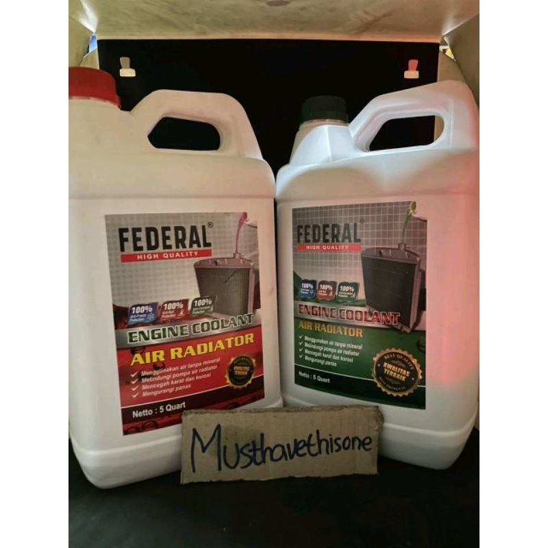 Jual Air radiator coolant federal 5liter hijau merah | Shopee Indonesia