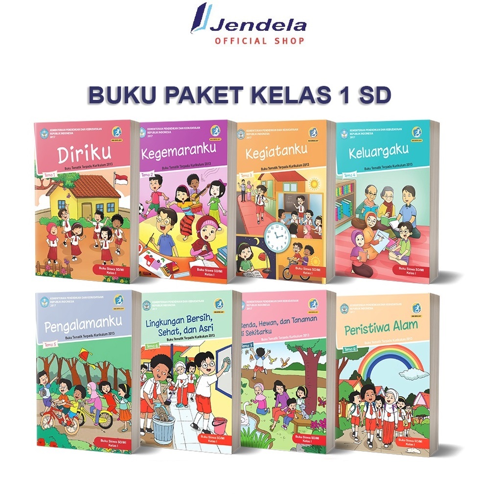 Jual Buku Paket Kelas 1 SD Buku Siswa Tematik K13 Tema 1-8 BSE Edisi ...