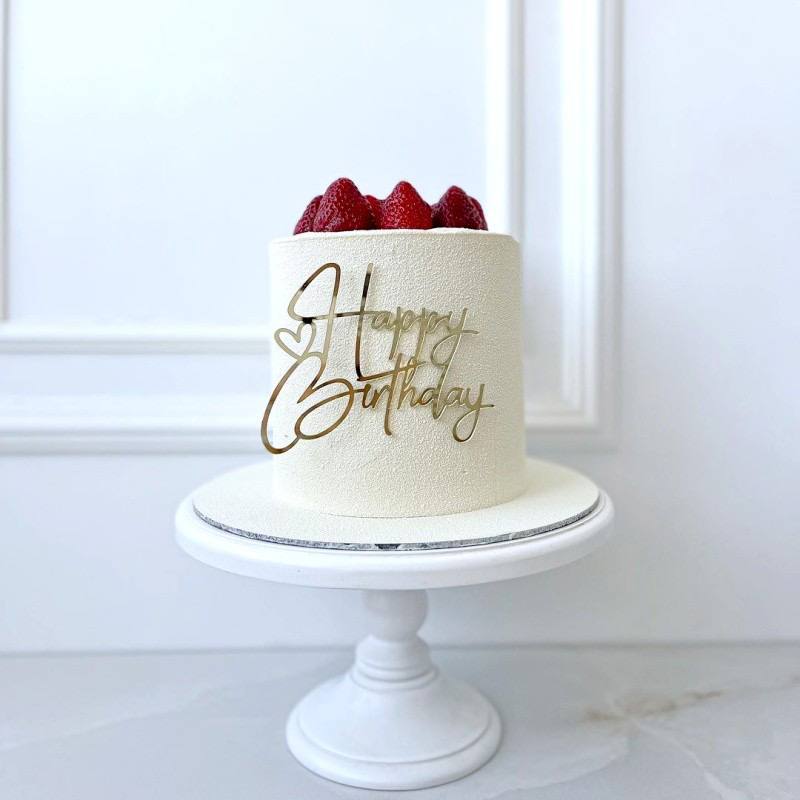 Jual CAKE TOPPER HAPPY BIRTHDAY BAHAN AKRILIK TANPA STICK/ TOPPER HBD ...