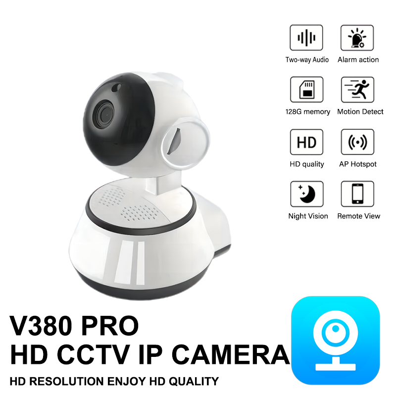 CCTV V380 PRO IP CAMERA Wifi Indoor 360’ PTZ Kamera HP Jarak Jauh Bergaransi
