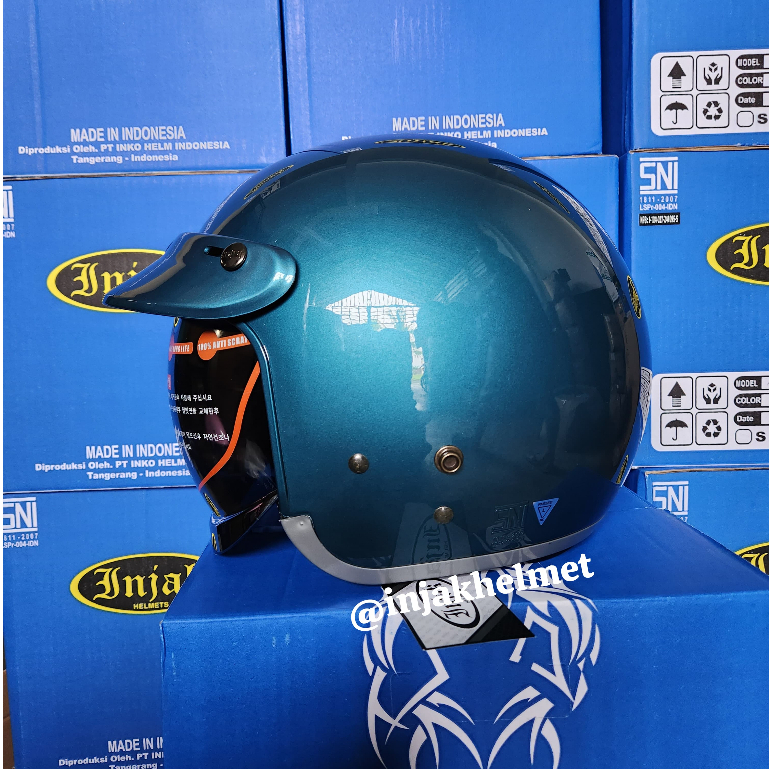 Jual Helm Injak Retro 06 Vissor Inner Kaca Dalam SOLID Polos Original ...
