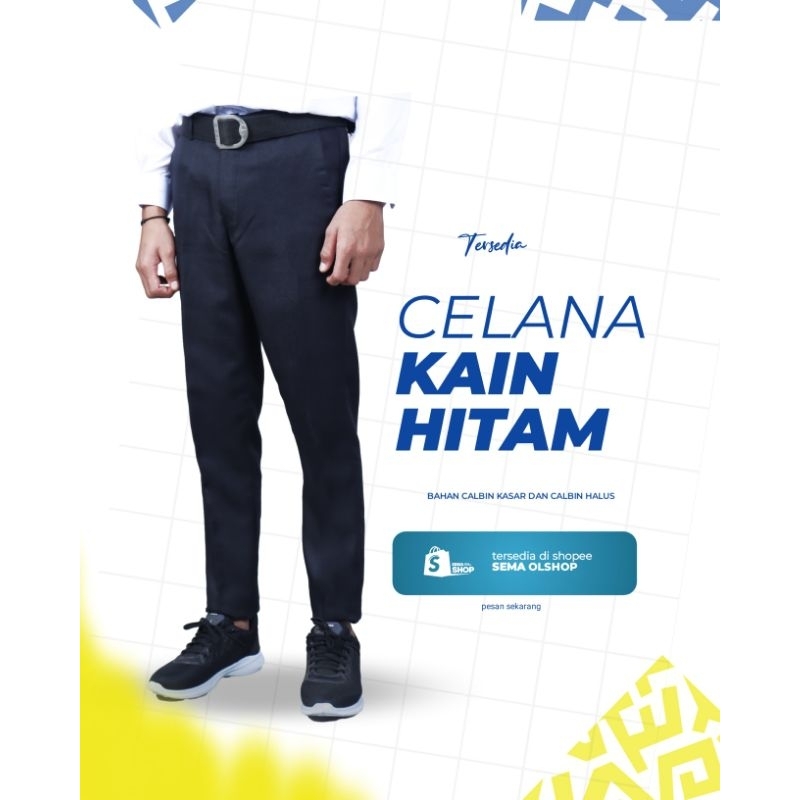 Jual CELANA KAIN MAHASISWA BARU HITAM SLIM. tersedia ukuran 27 sampai