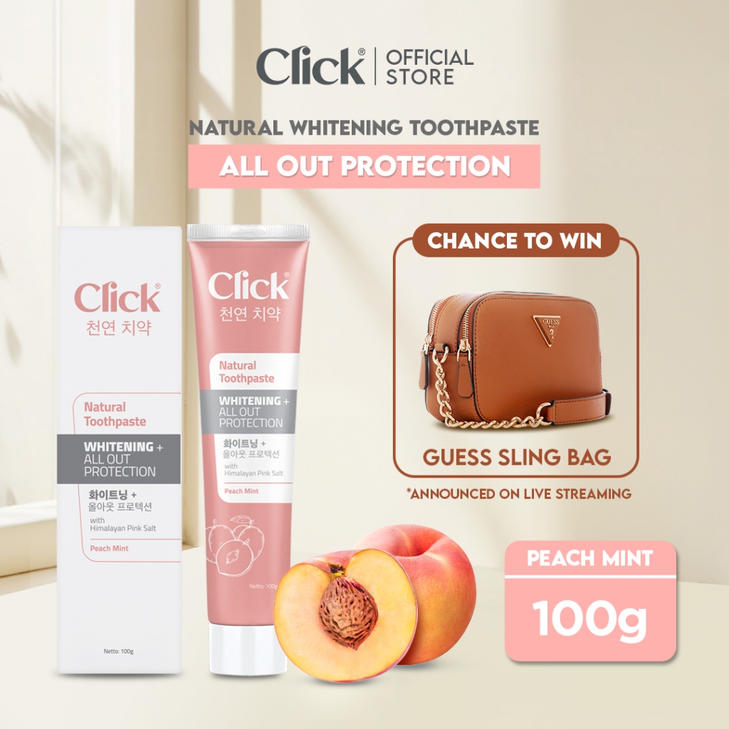 Jual Click Natural Toothpaste Whitening + All Out Protection - Pasta ...