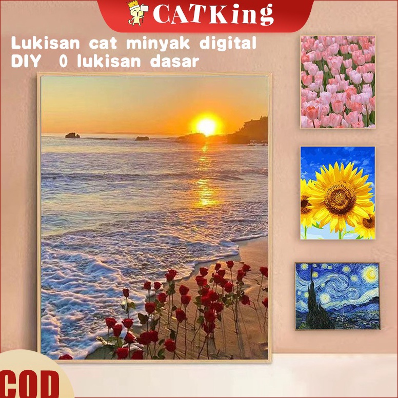 Jual KODE G4Z8 CATKing Paint by Numbers Kit Painting Kit 5x4cm by