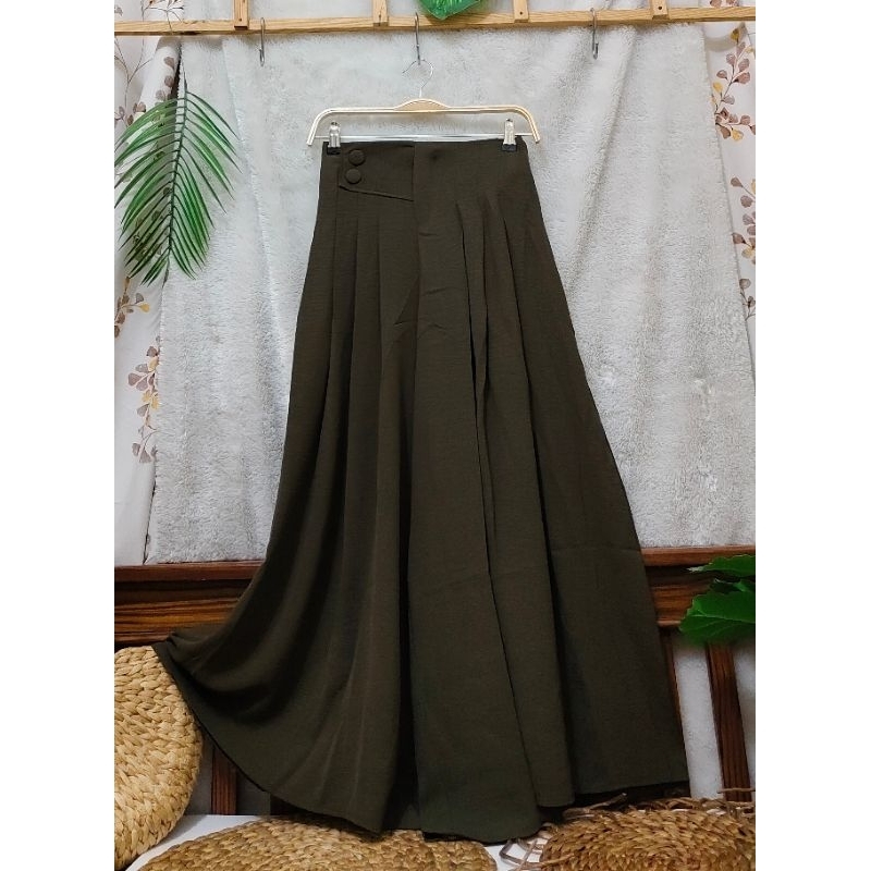 Kulot Rempel Bahan Cringkle Kulot Lebar Woolpeach Kulot Harian Santai Kuliah Kerja Kulot