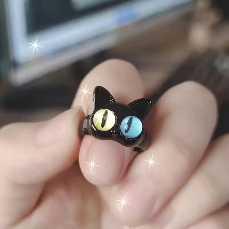 Jual MC Cincin resin fashion cute cat ring, kartun raksasa | Shopee ...