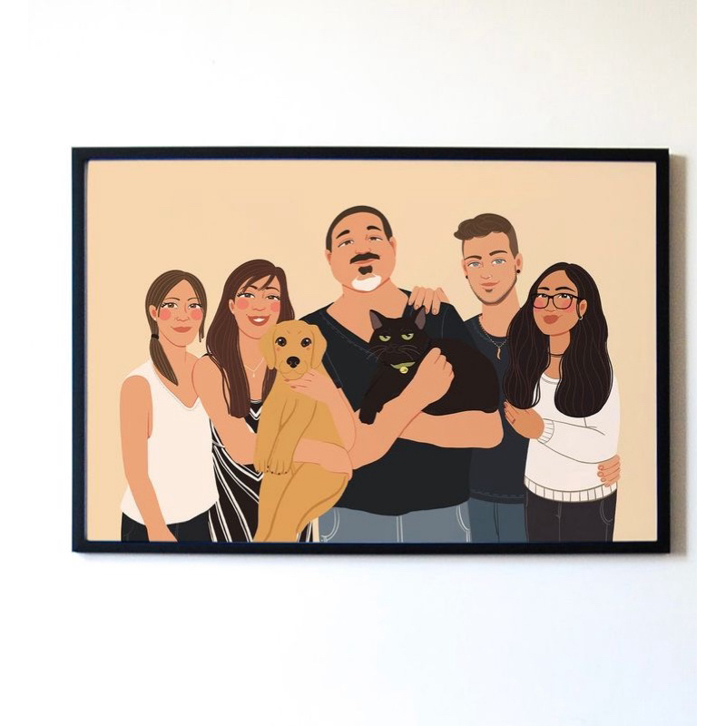 Jual kado untuk keluarga/ulang tahun/wisuda gambar digital potrait