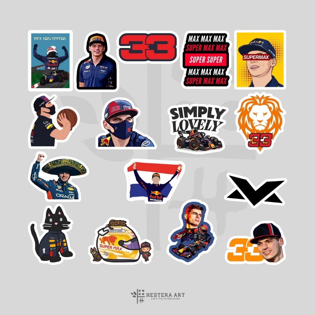 Jual Stiker Pack Pembalap F1 Sticker Vinyl Doff Laminasi | Stiker Max ...