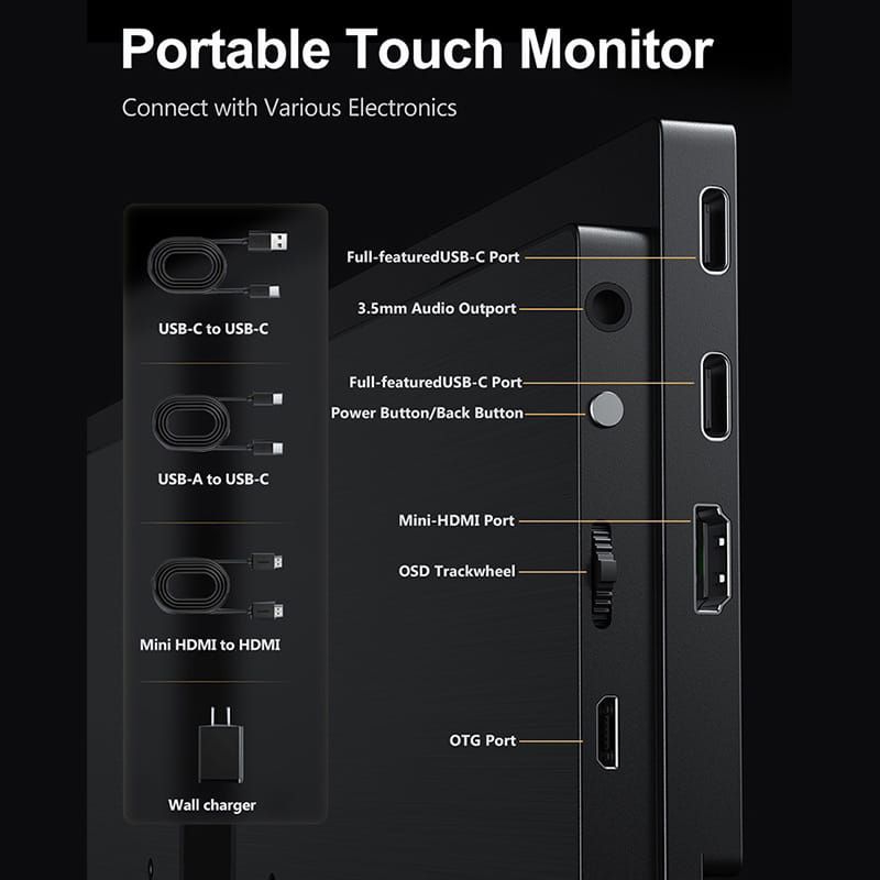 Jual Portable Monitor 15.6 inch 4K OLED 3840*2160 TouchScreen External ...