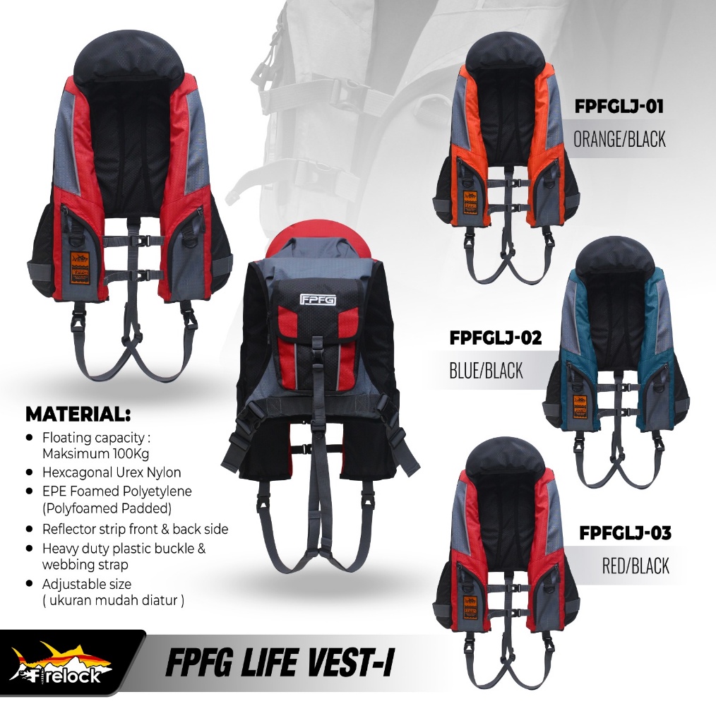 Jual KODE J6L3 Life Jacket FIRELOCK Rompi Pelampung FPFG Water Sport ...