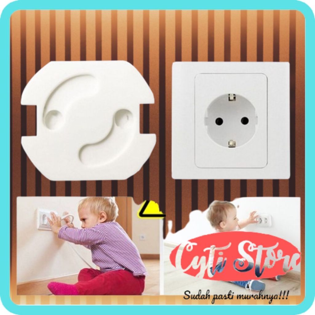 Jual Pengaman stop kontak listrik Safety Socket Plug Listrik EU Spring ...