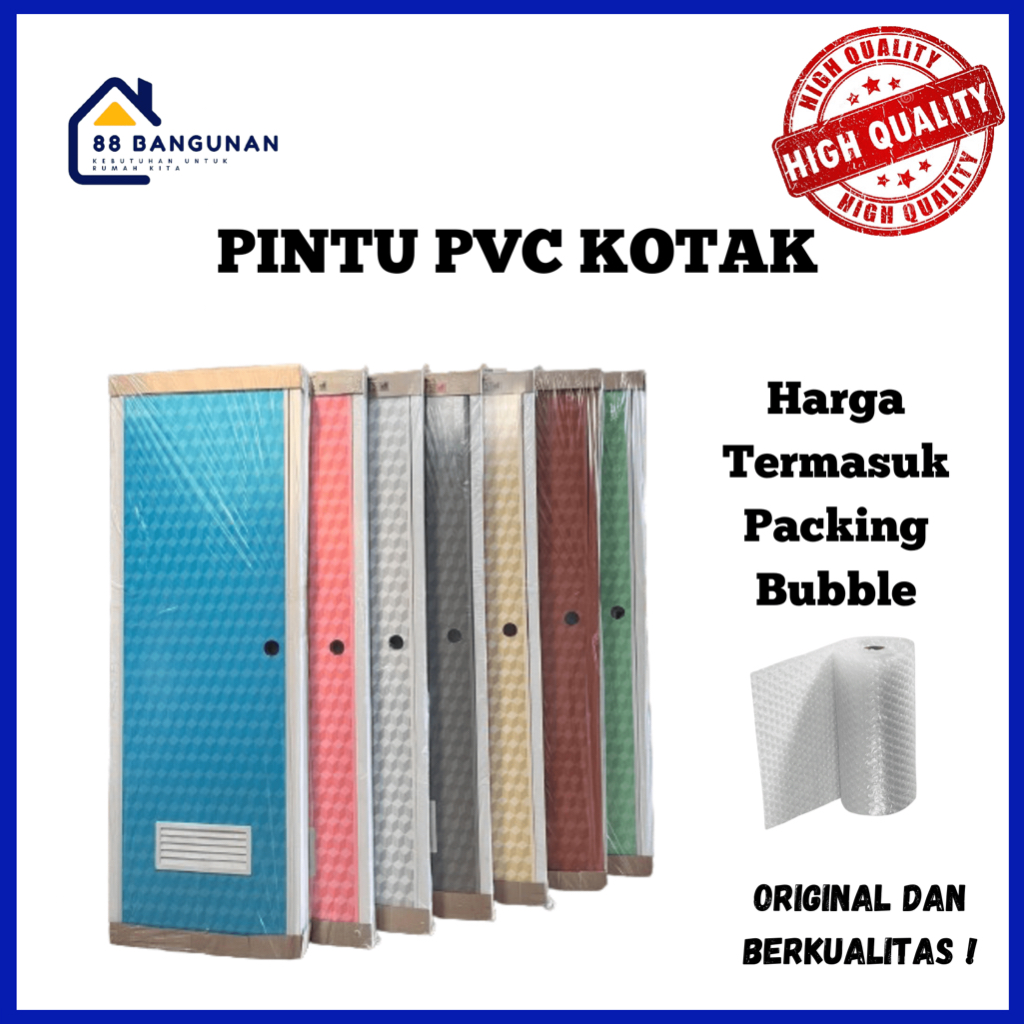 Jual PINTU KAMAR MANDI / PINTU PVC KOTAK WARNA BERKUALITAS | 1 SET ...