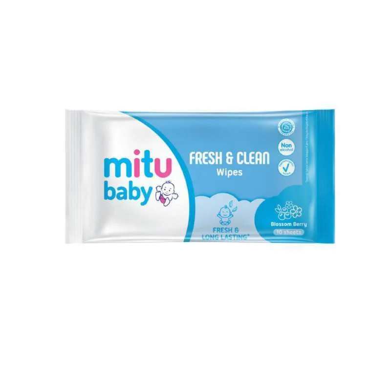 Jual Mitu Baby Wipes 10 Sheets Fresh & Clean Blossom Berry Buy 1 Get 1 ...
