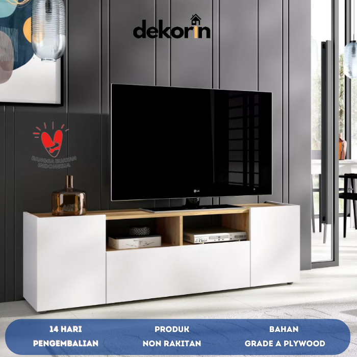Jual Meja TV / Rak TV 3 Pintu Minimalis Modern Non Rakitan Skandinavian ...