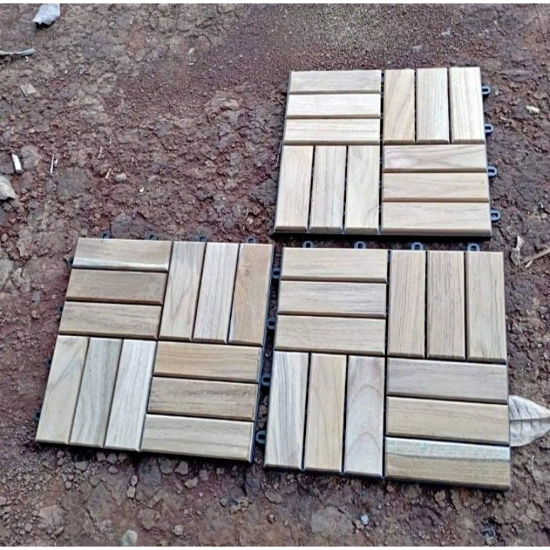 Jual lantai kayu decking floring kayu jati | Shopee Indonesia