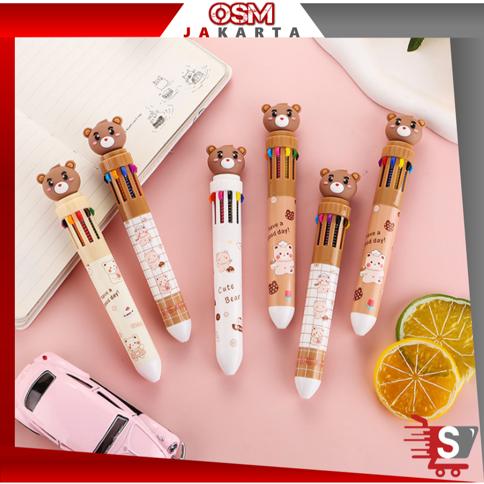 Jual Osm Jkt S Bolpoin Karakter Beruang Lucu Pulpen Mekanik Warna Motif Teddy Bear