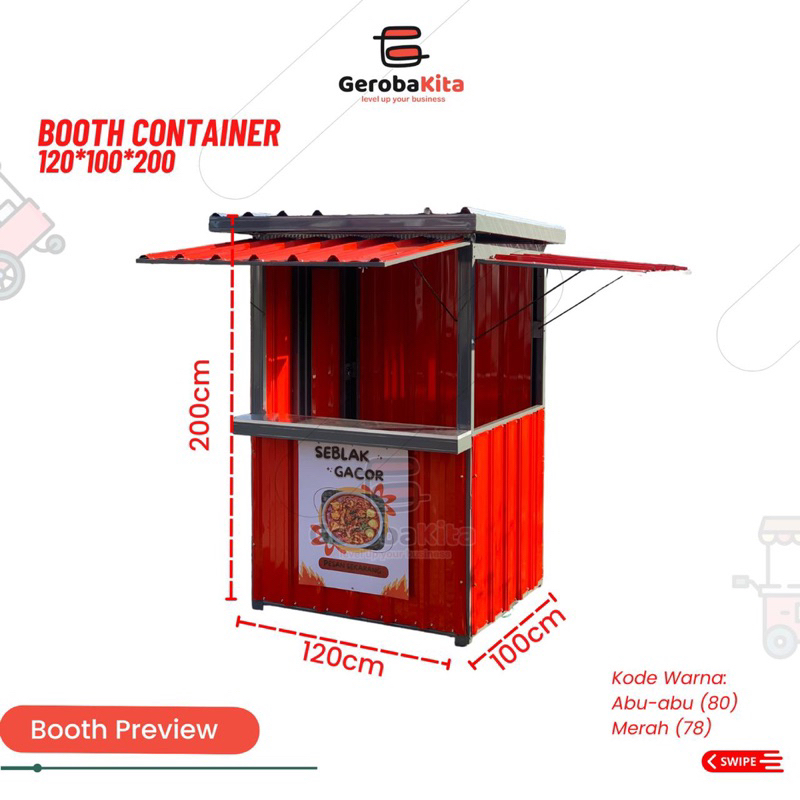 Jual Booth Container 120x100x200 Custom Lantai | Shopee Indonesia