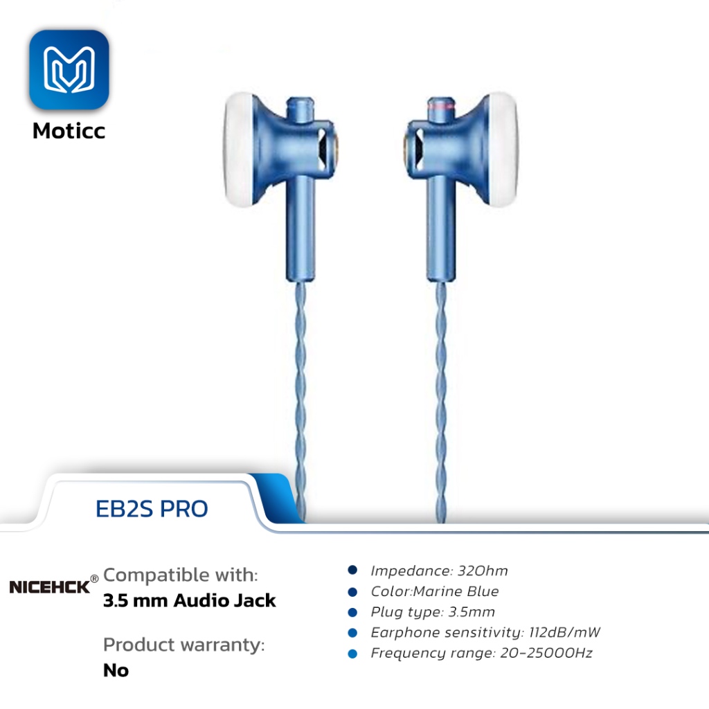 Jual NiceHCK EB2S Pro with Mic 3.5 Plug Microphone Flat-Head Earbud ...