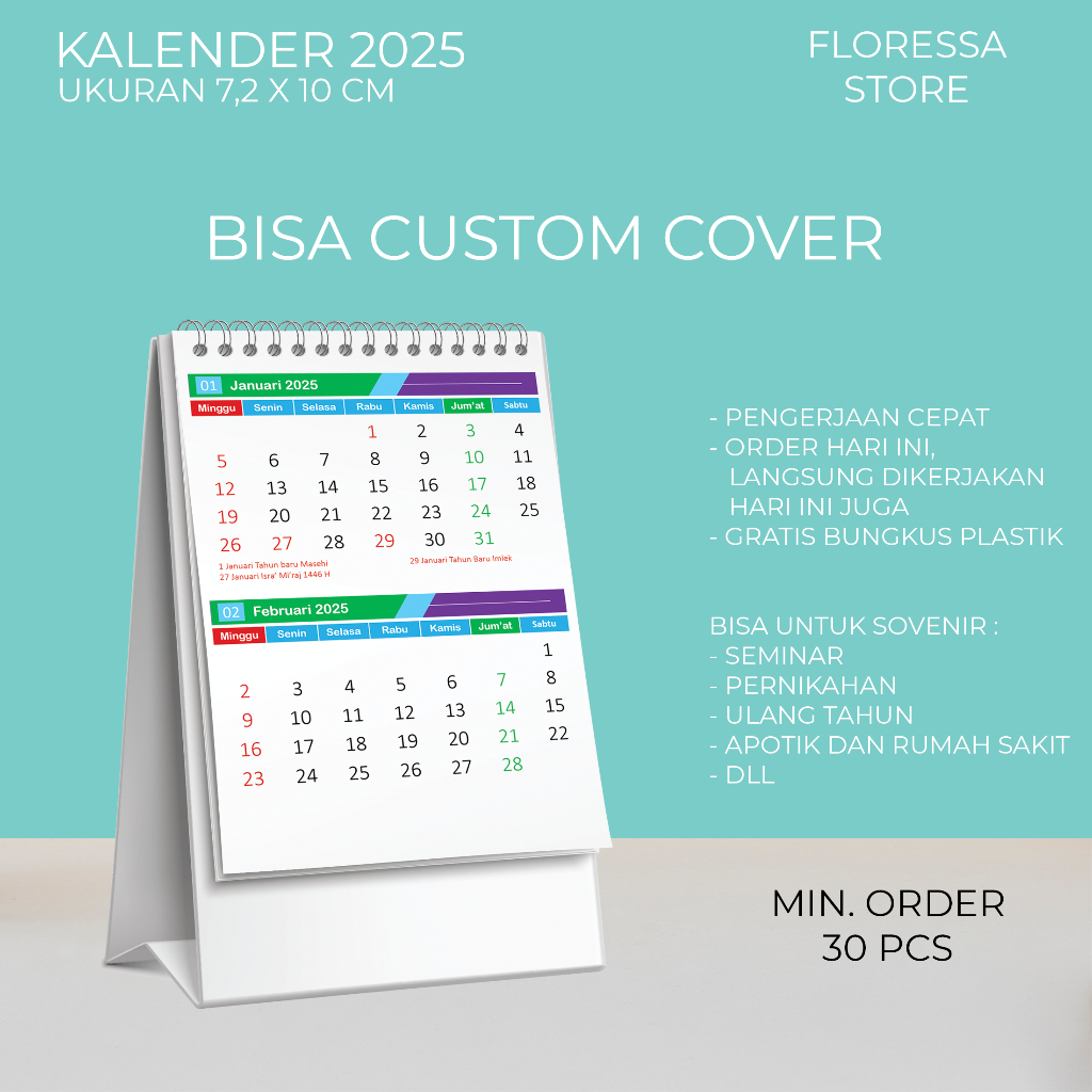 Jual KALENDER 2025 A7 KALENDER MEJA SOUVENIR KALENDER 2025 COVER CUSTOM 