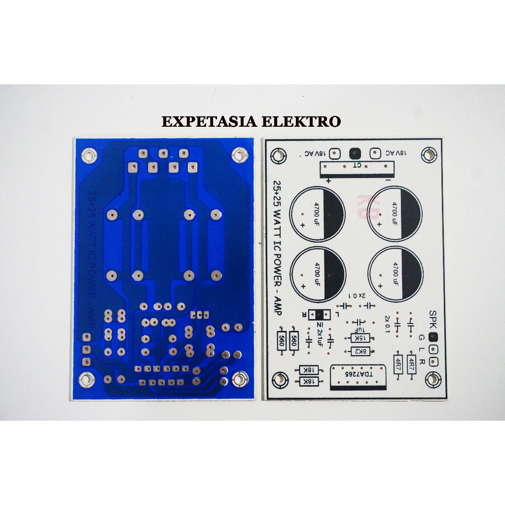 Jual PCB 25+25 Watt IC Power - Amp Fiber TDA 7265 SEMI FIBER/CHEM ...