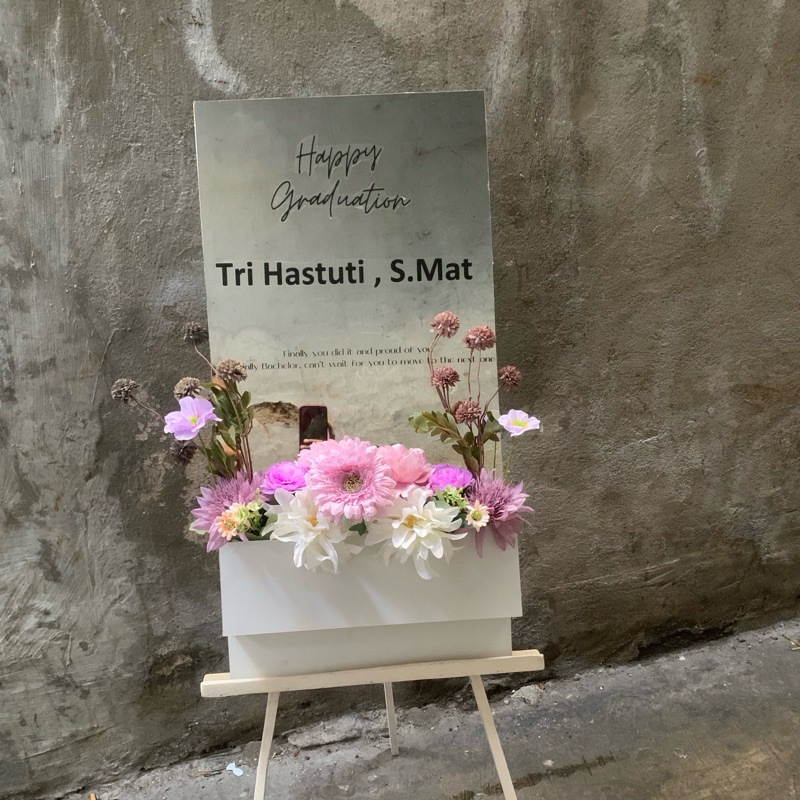 Jual Flowers Box Sign Mirror / Welcome Sign / Papan Bunga Wisuda ...
