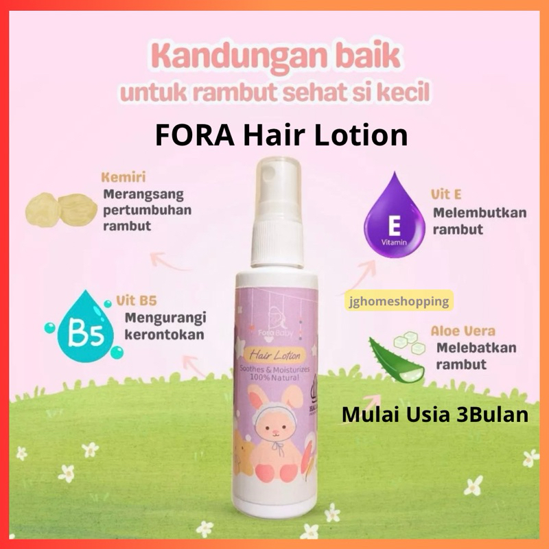 Jual Fora Baby Hair Lotion Kemiri Pelebat Rambut Bayi 60ml | Shopee ...