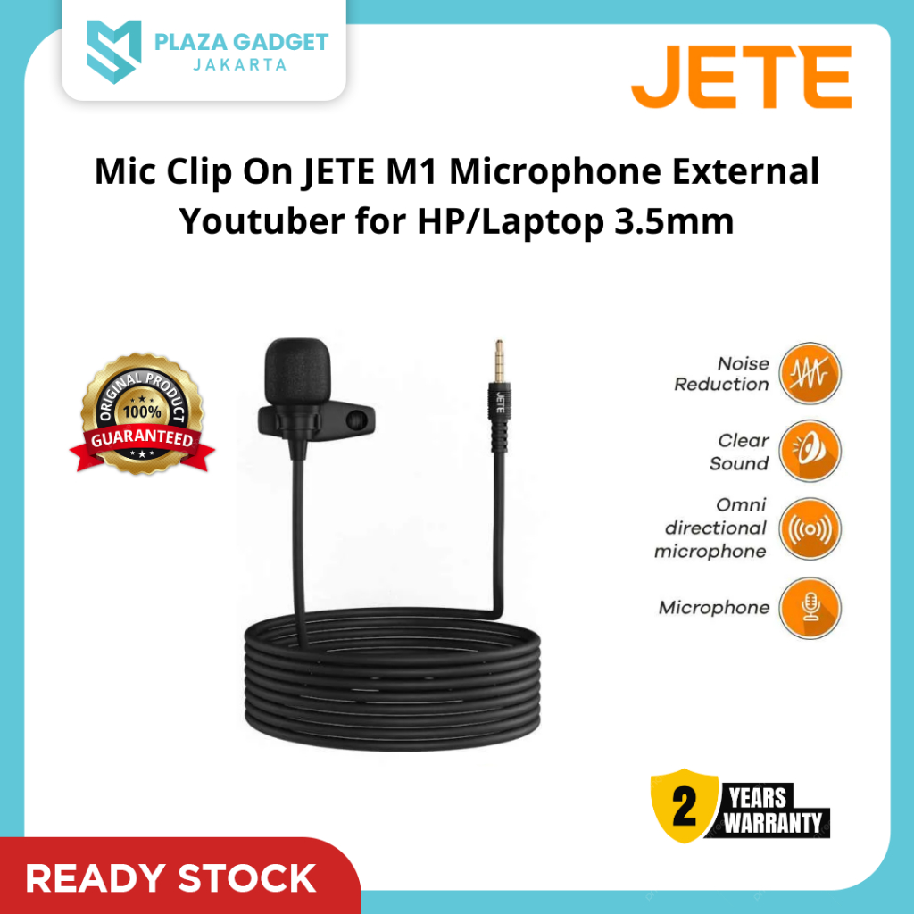 Jual Mic Clip On JETE M1 Microphone External Youtuber for HP/Laptop 3 ...