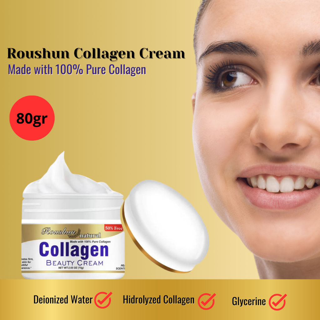 Jual ROUSHUN NATURAL Krim Kolagen Anti-Penuaan Mencerahkan Wajah 80g