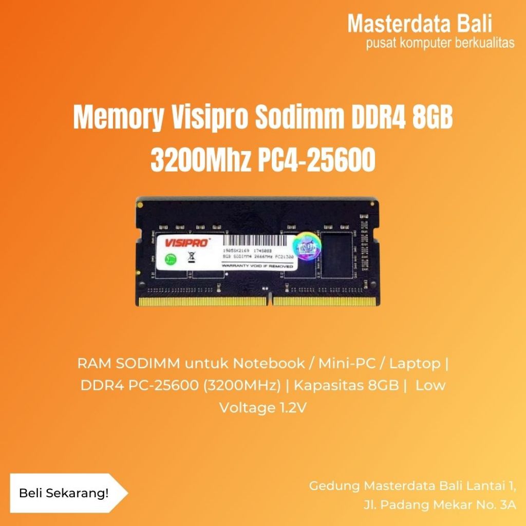 Jual Memory Visipro Sodimm DDR4 8GB 3200Mhz PC4-25600 | Shopee Indonesia