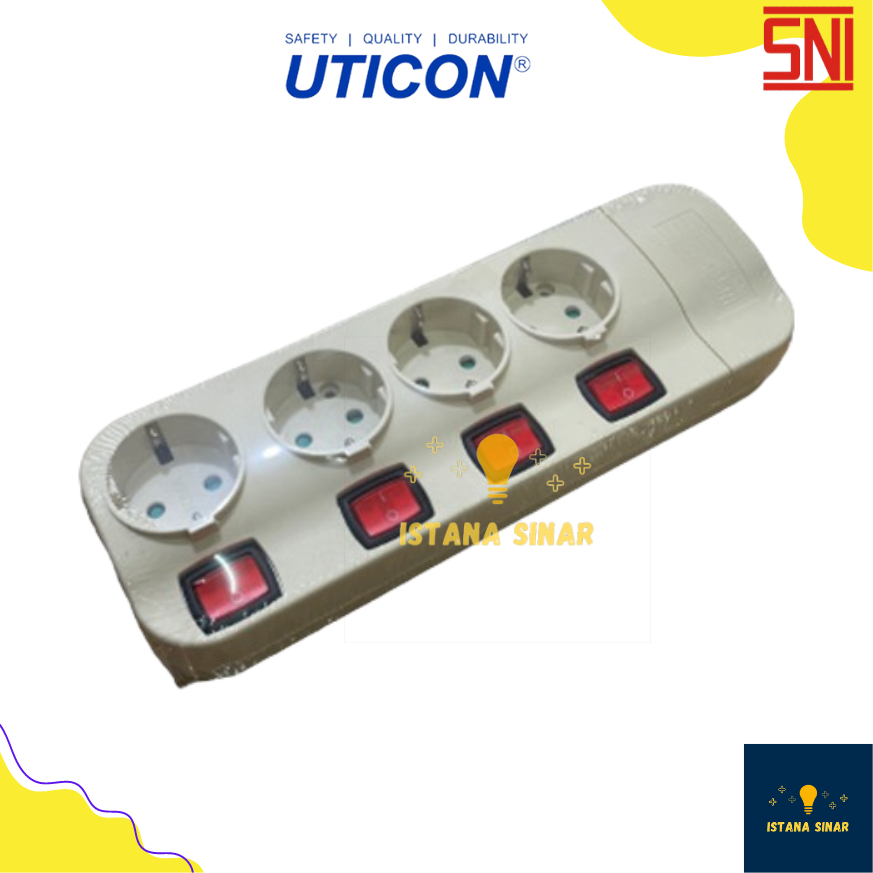 Jual Stop Kontak Uticon 3 4 5 6 Lubang + Saklar Masing masing Saklar ...