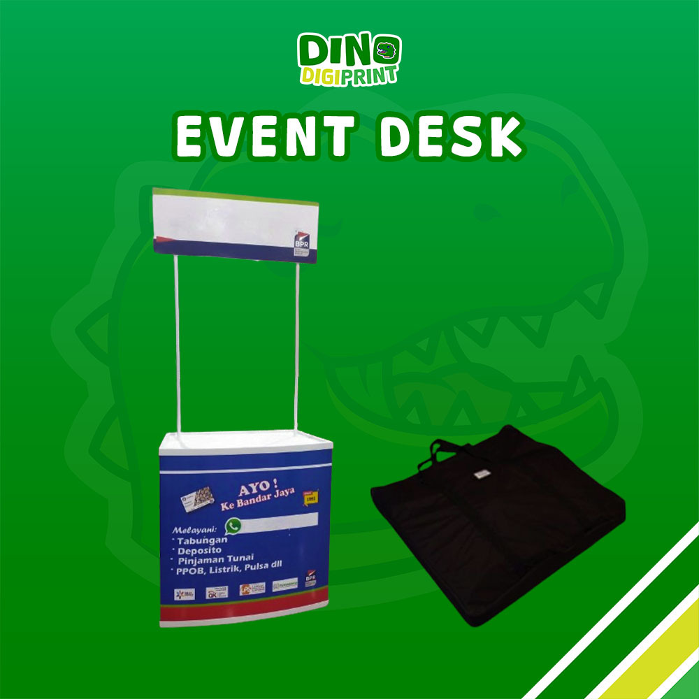 Jual EVENT DESK / BOOTH PORTABLE PVC UKURAN 39 x 81 x 80 Cm + CETAK ...